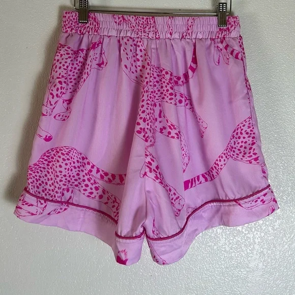 Peach Love‎ California Fashion V Neck Tiger Cheetah Print Sling Home Pajamas Set - Picture 12 of 15